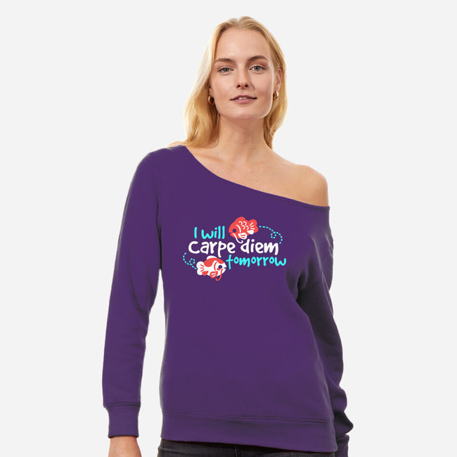 Koi Carpe Diem-Womens-Off Shoulder-Sweatshirt-NemiMakeit