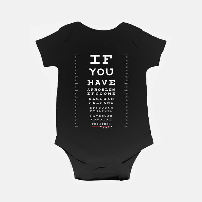 A Team Eye Chart-Baby-Basic-Onesie-rocketman_art