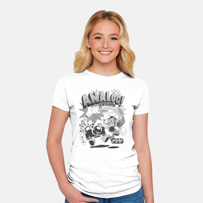 Analog Friends-Womens-Fitted-Tee-ilustrata