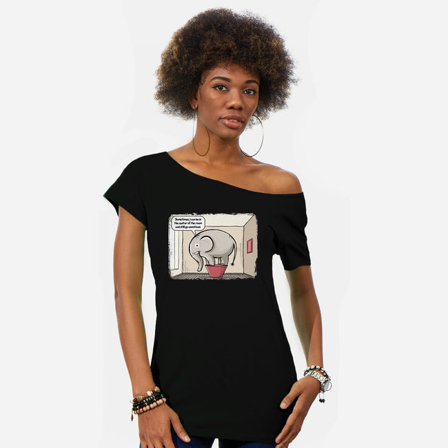 Elephant In The Room-Womens-Off Shoulder-Tee-erion_designs