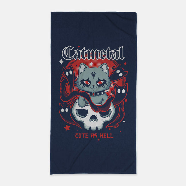 Catmetal-None-Beach-Towel-Yuri Santos Art