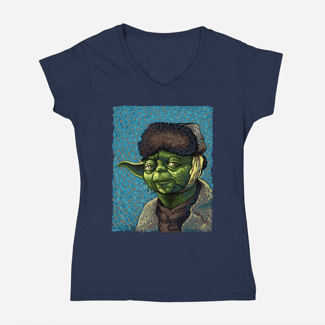 Artist From A Galaxy Far Far Away-Womens-V-Neck-Tee-daobiwan