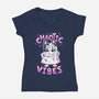 Chaotic Vibes-Womens-V-Neck-Tee-Geekydog