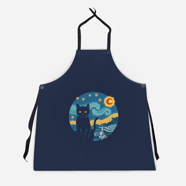 Purrfect Starry Cat-Unisex-Kitchen-Apron-vp021