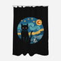 Purrfect Starry Cat-None-Polyester-Shower Curtain-vp021