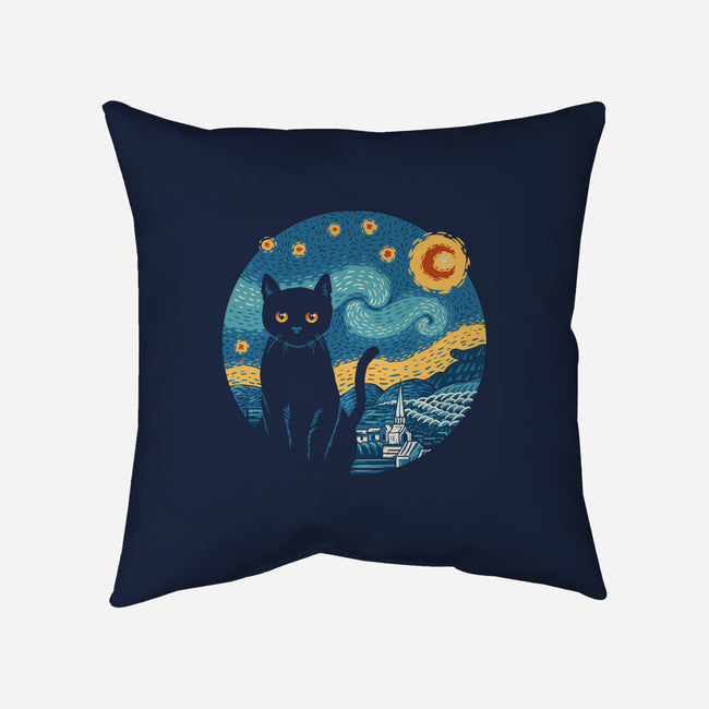 Purrfect Starry Cat-None-Non-Removable Cover w Insert-Throw Pillow-vp021