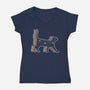 Galaxy Cat-Womens-V-Neck-Tee-naomori