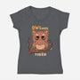 Owlways Tired-Womens-V-Neck-Tee-TechraNova