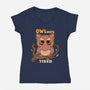 Owlways Tired-Womens-V-Neck-Tee-TechraNova