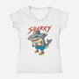 Sharky Boy-Womens-V-Neck-Tee-vp021