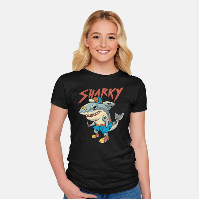 Sharky Boy-Womens-Fitted-Tee-vp021