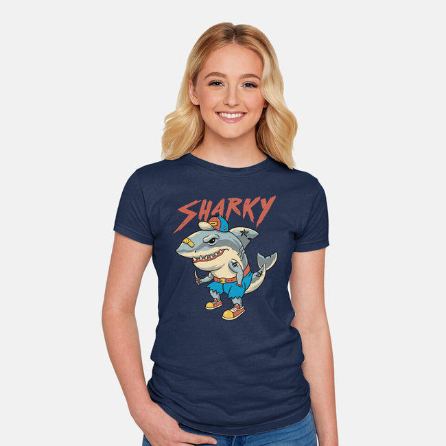 Sharky Boy-Womens-Fitted-Tee-vp021