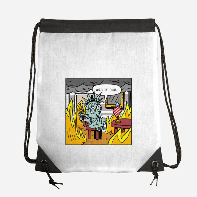 USA Is Fine-None-Drawstring-Bag-demonigote