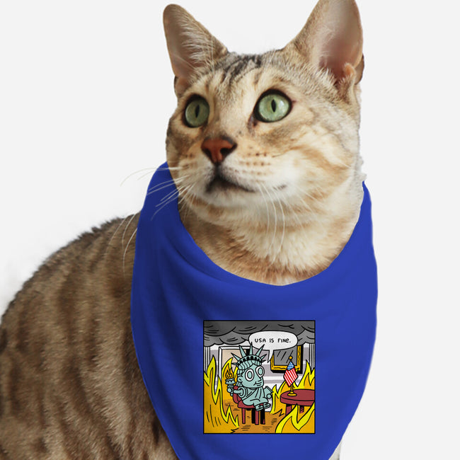 USA Is Fine-Cat-Bandana-Pet Collar-demonigote