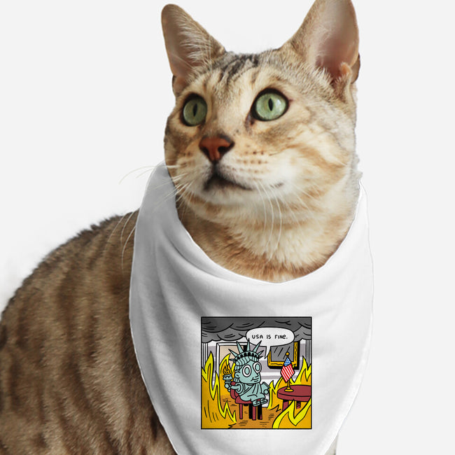 USA Is Fine-Cat-Bandana-Pet Collar-demonigote