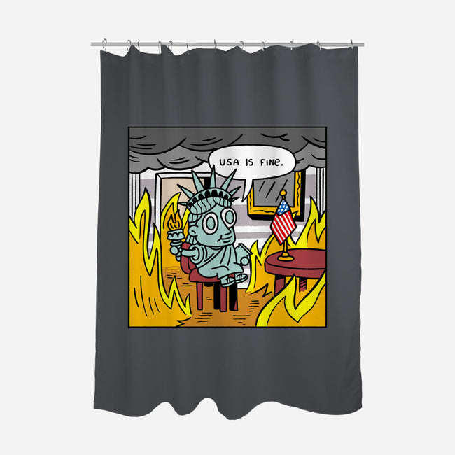 USA Is Fine-None-Polyester-Shower Curtain-demonigote