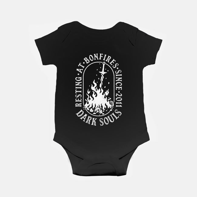 Resting At Bonfires-Baby-Basic-Onesie-demonigote