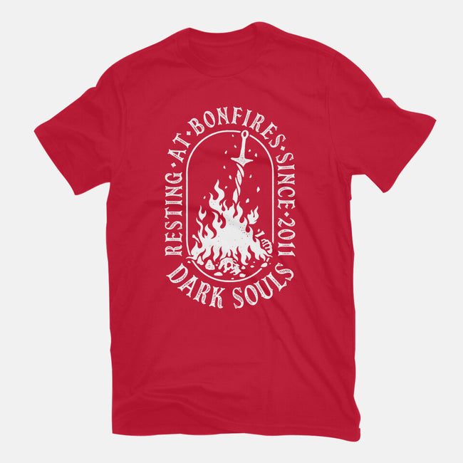 Resting At Bonfires-Womens-Fitted-Tee-demonigote