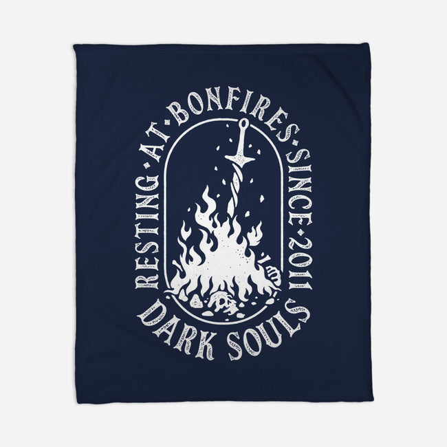 Resting At Bonfires-None-Fleece-Blanket-demonigote