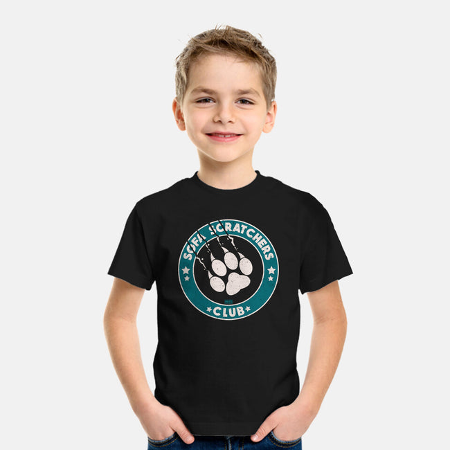 Sofa Scratching Paws Club-Youth-Basic-Tee-worlddominationforcats