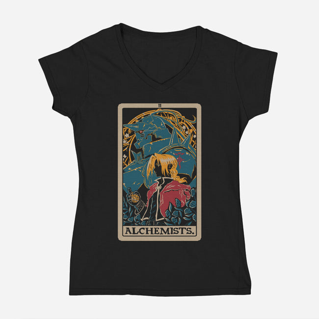 Alchemists Tarot Card-Womens-V-Neck-Tee-naomori