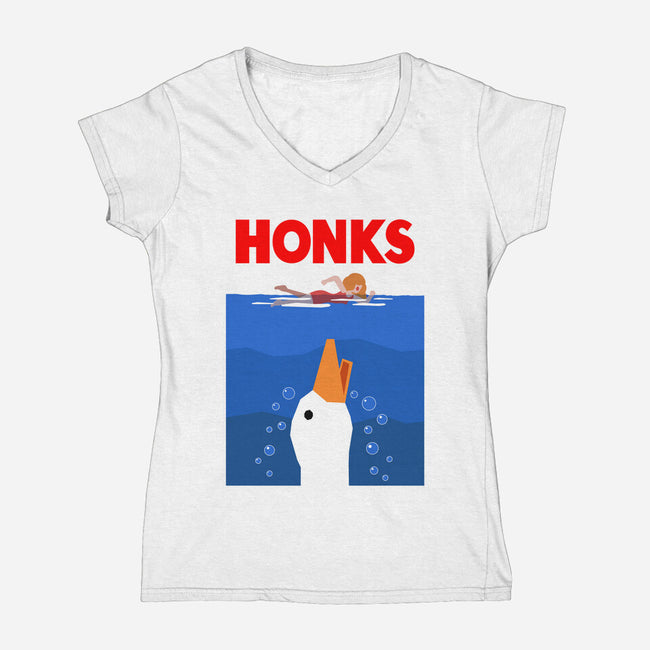 HONKS-Womens-V-Neck-Tee-demonigote