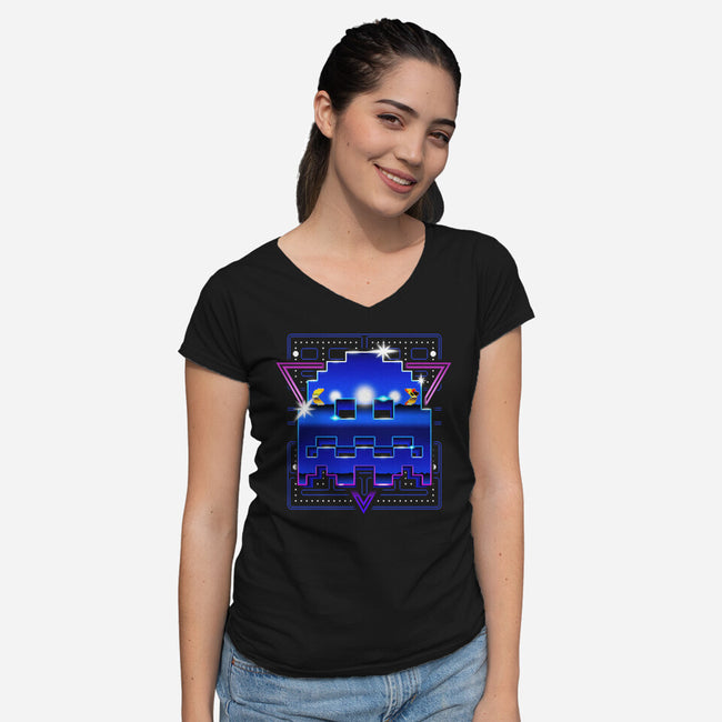 Retro Waka-Womens-V-Neck-Tee-demonigote