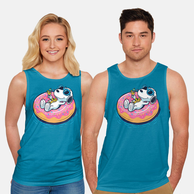 Donut Worry Be Happy-Unisex-Basic-Tank-Gamma-Ray