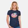 Donut Worry Be Happy-Womens-Fitted-Tee-Gamma-Ray