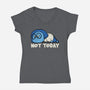 Sad Today-Womens-V-Neck-Tee-turborat14