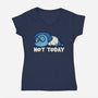 Sad Today-Womens-V-Neck-Tee-turborat14