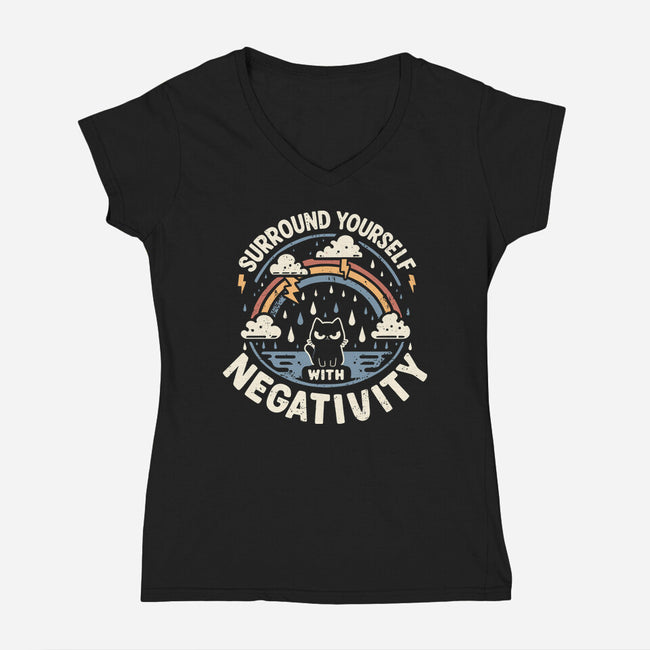 Surround Yourself With Negativity-Womens-V-Neck-Tee-BridgeWalker