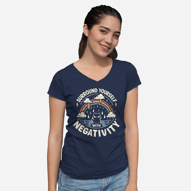 Surround Yourself With Negativity-Womens-V-Neck-Tee-BridgeWalker