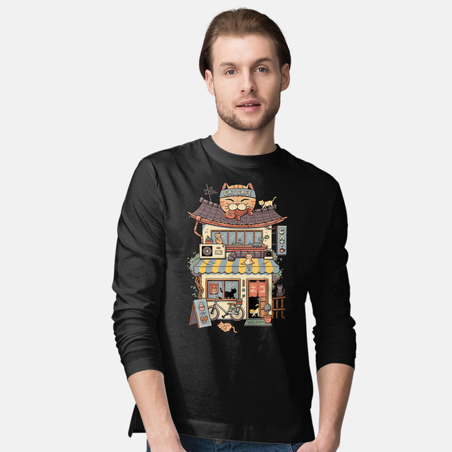 Cat Cafe-Mens-Long Sleeved-Tee-vp021