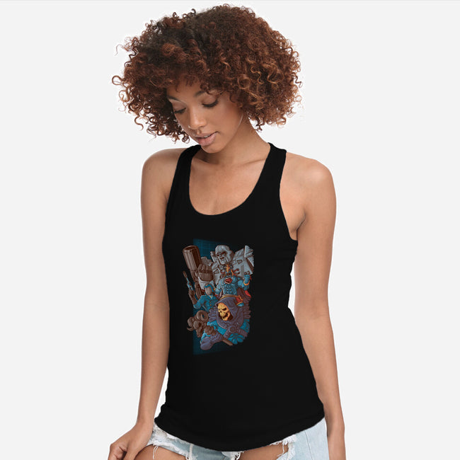 Villains Clash-Womens-Racerback-Tank-Skullpy