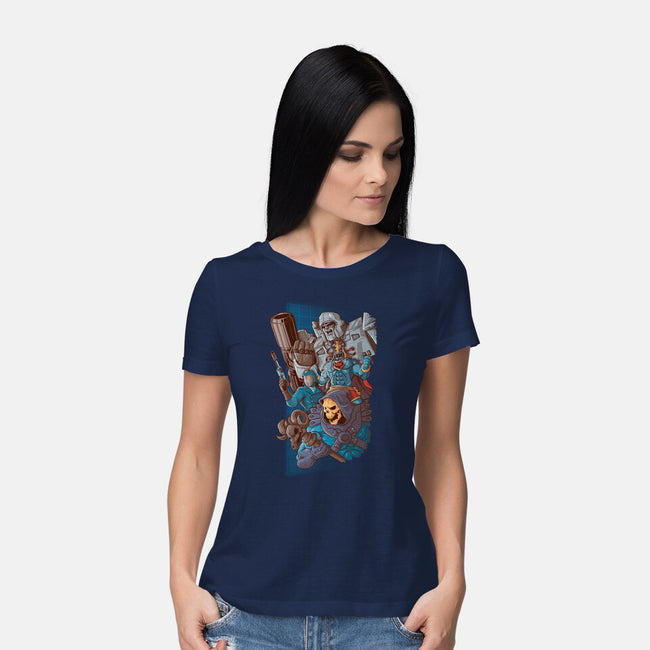 Villains Clash-Womens-Basic-Tee-Skullpy