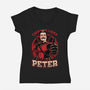 Peter Love Dead Hero-Womens-V-Neck-Tee-Studio Mootant