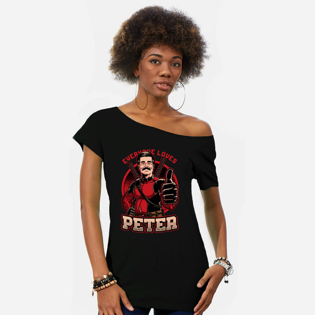 Peter Love Dead Hero-Womens-Off Shoulder-Tee-Studio Mootant