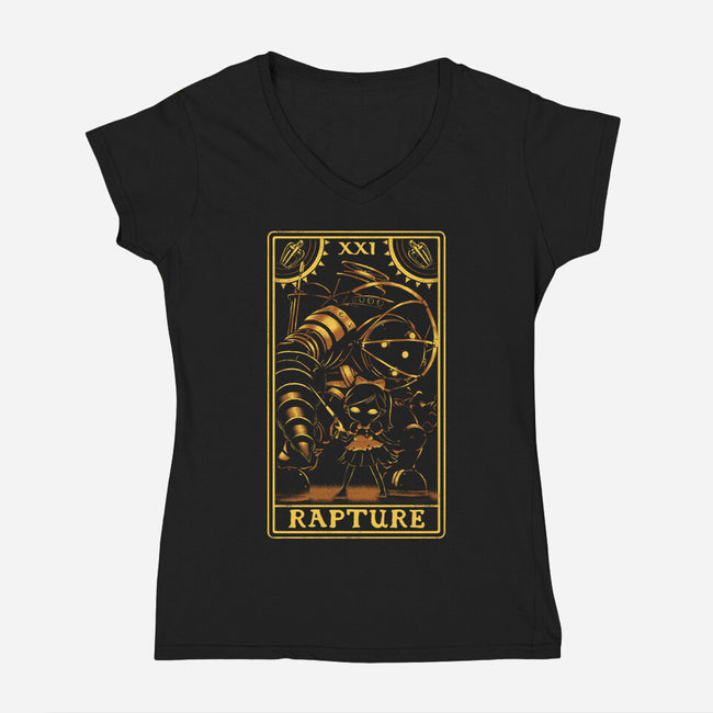 Rapture Tarot Card-Womens-V-Neck-Tee-naomori