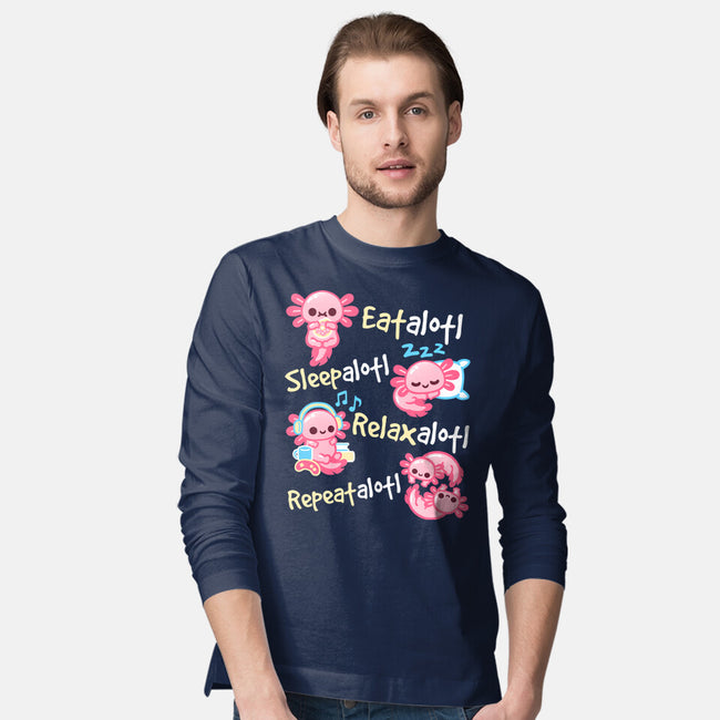 Axolotl Simple Life-Mens-Long Sleeved-Tee-NemiMakeit