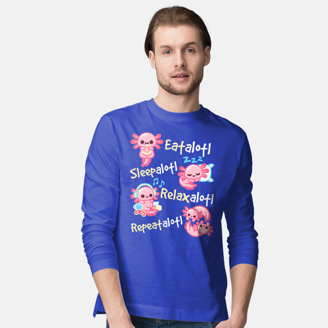 Axolotl Simple Life-Mens-Long Sleeved-Tee-NemiMakeit