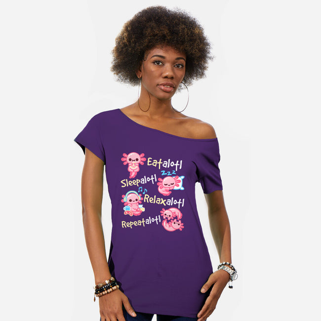 Axolotl Simple Life-Womens-Off Shoulder-Tee-NemiMakeit