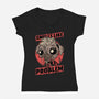 Dead Cute Dog Hero-Womens-V-Neck-Tee-Studio Mootant