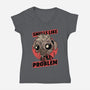 Dead Cute Dog Hero-Womens-V-Neck-Tee-Studio Mootant