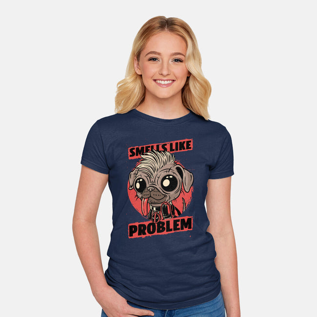 Dead Cute Dog Hero-Womens-Fitted-Tee-Studio Mootant