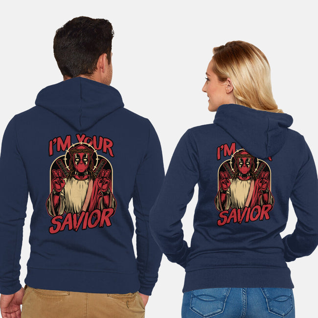 Dead Savior Hero-Unisex-Zip-Up-Sweatshirt-Studio Mootant