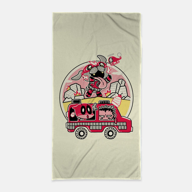 Dogpoolzilla-None-Beach-Towel-naomori