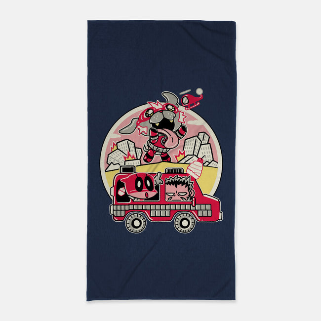 Dogpoolzilla-None-Beach-Towel-naomori