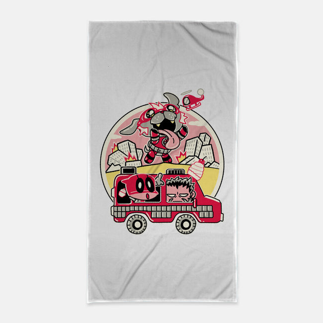 Dogpoolzilla-None-Beach-Towel-naomori