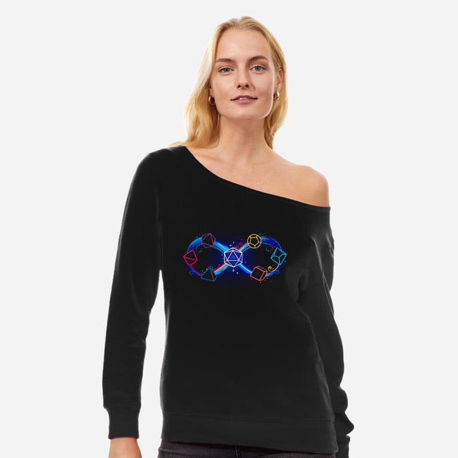 Infinity Dice-Womens-Off Shoulder-Sweatshirt-Vallina84